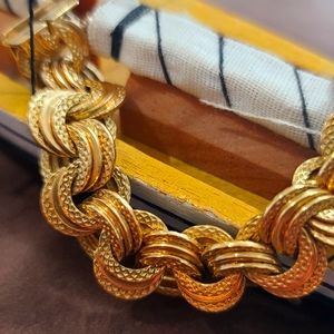 Vintage 18K Gold 1920's Chunky Chain Link Bracelet Stamped and Verified